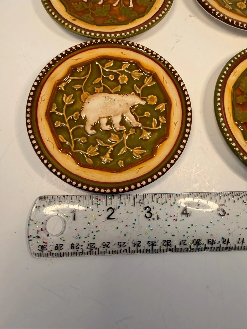 MWW Market Wildlife Embossed Salad Plates Set of 4